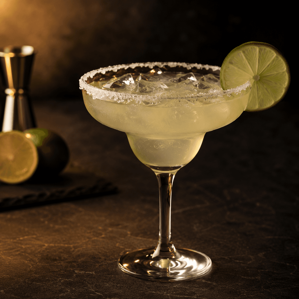 Hand-crafted margarita with salt rim, served at a Palm Springs private event