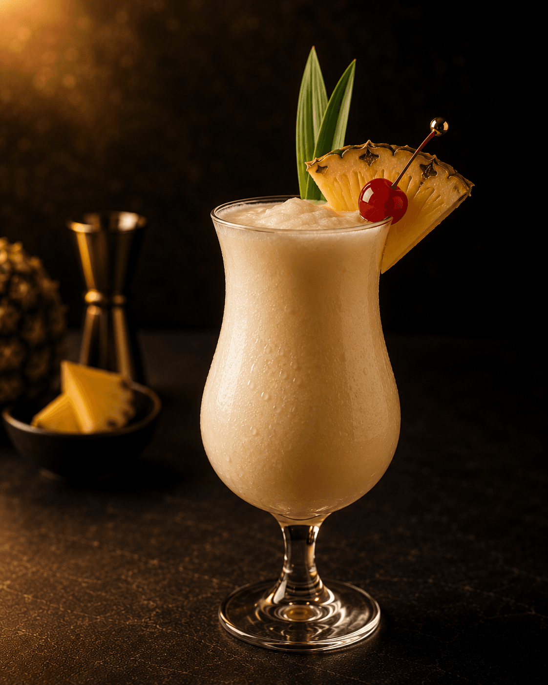 Piña colada served poolside at a Palm Springs party